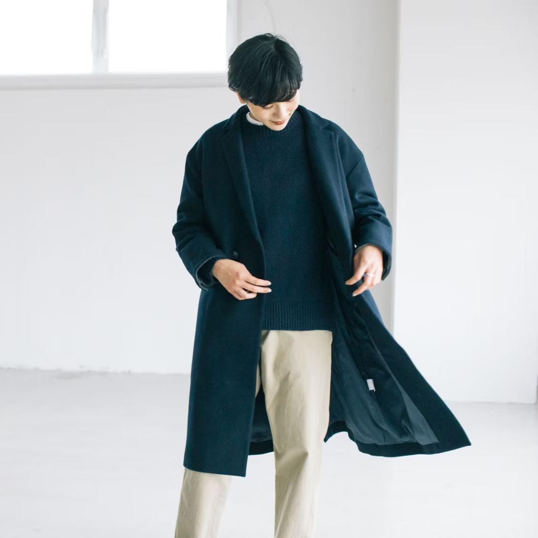 訳あり★北欧暮らしの道具店★3WAYアレンジ襟のかろやかチェスターコート