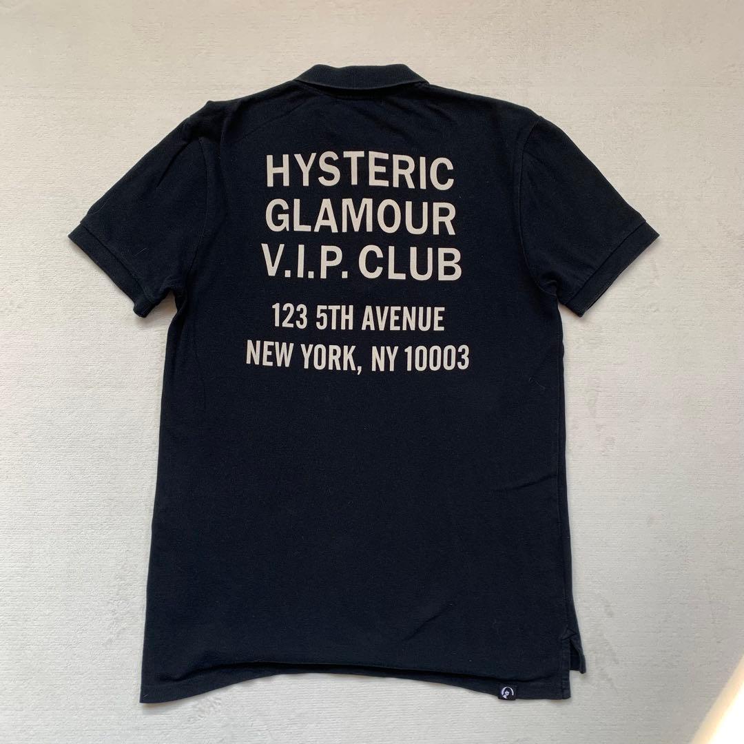 ヒステリックグラマー　ポロシャツ　V.I.PCLUB 28 ブラック　黒　半袖