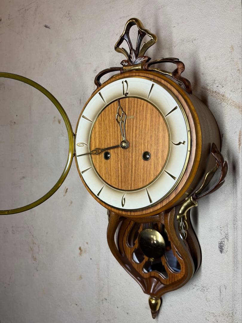 ユンハンス　ミニ！　柱時計　古時計　振り子　ゼンマイ　ボンボン　レトロ　精工舎