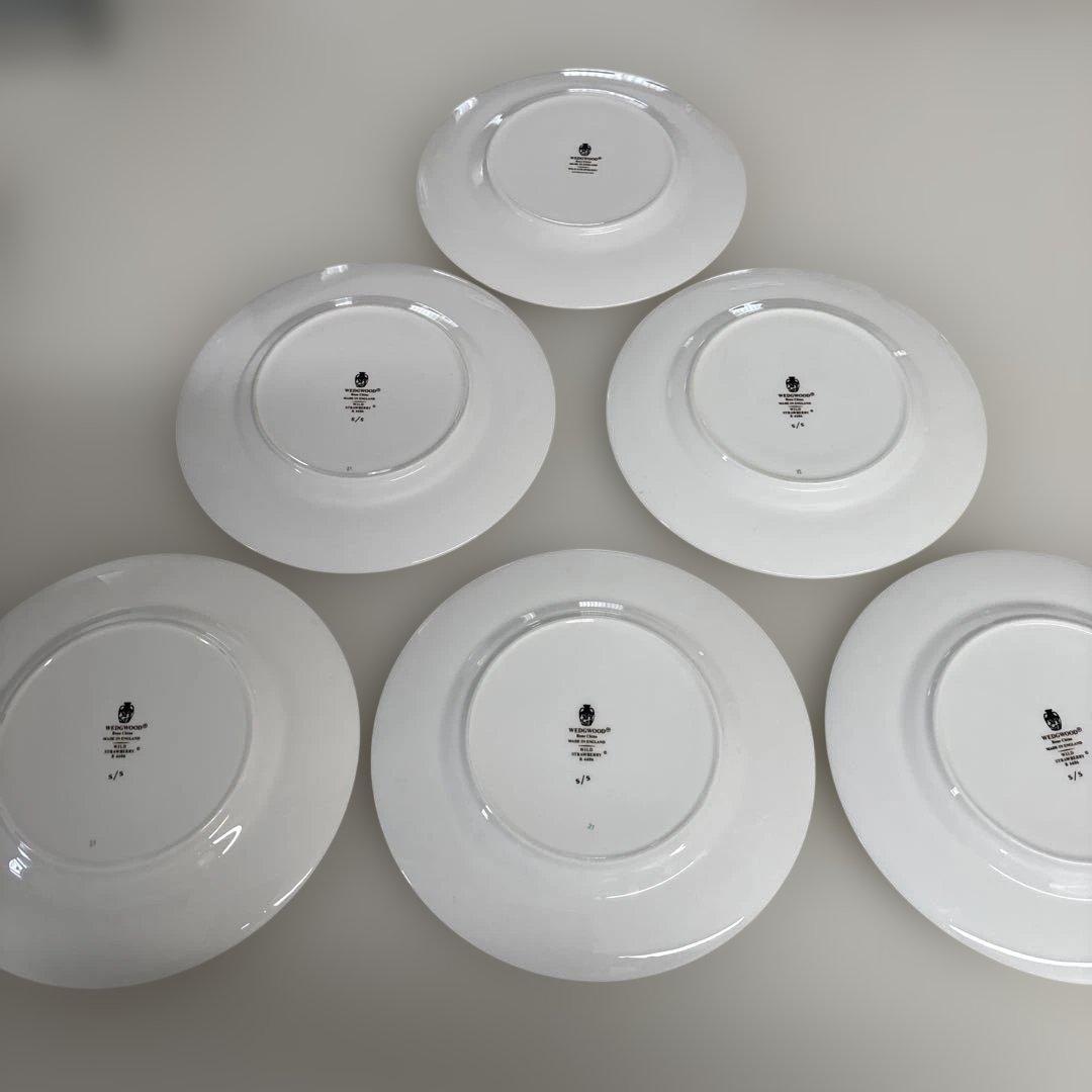 ウェッジウッド　ワイルドストロベリー　デザートプレート20.5cm 黒壺6枚