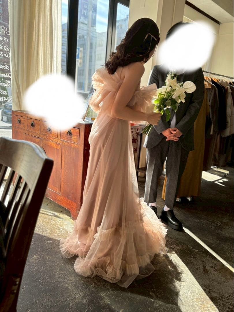 ドレスプロダクションW346　オーダーカラードレス　ピンクブラウン　ウェディング