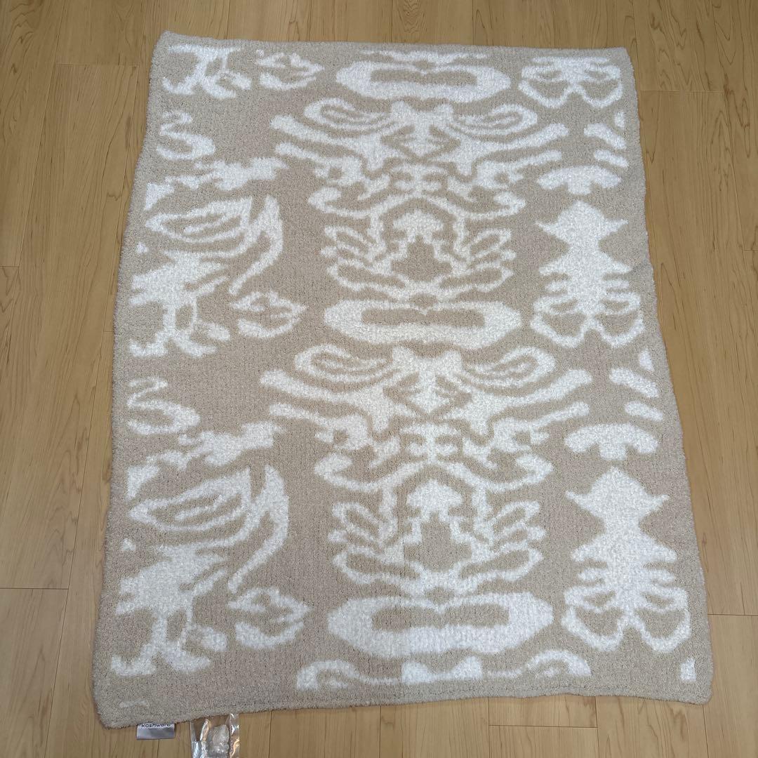 kashwére ブランケット　ベージュ/ホワイト