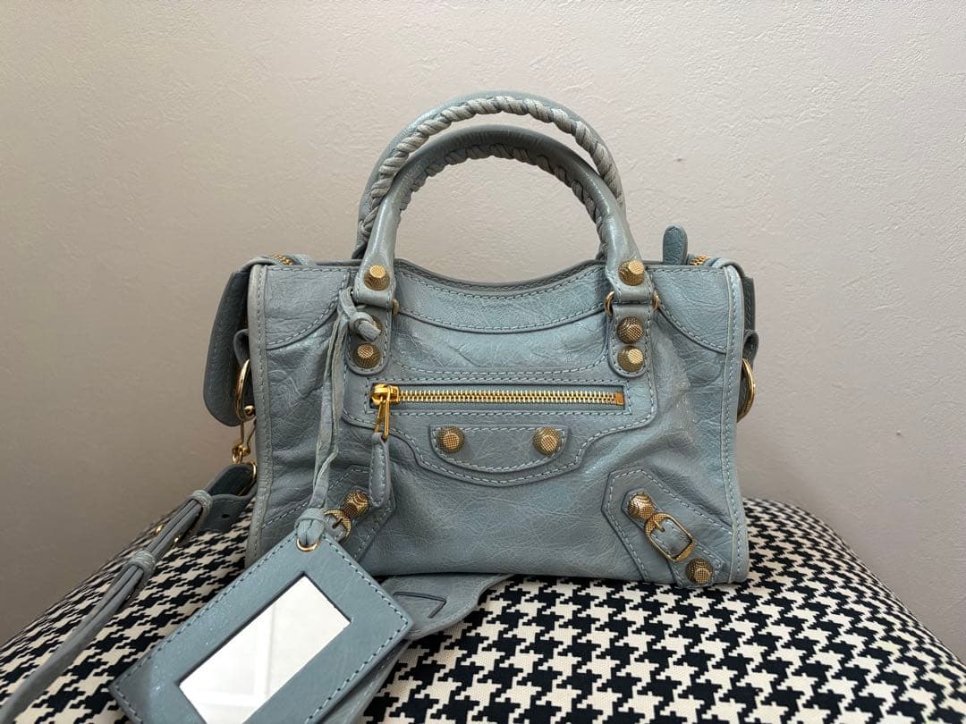 BALENCIAGA ジャイアントミニシティ エディターズバッグ ブルー