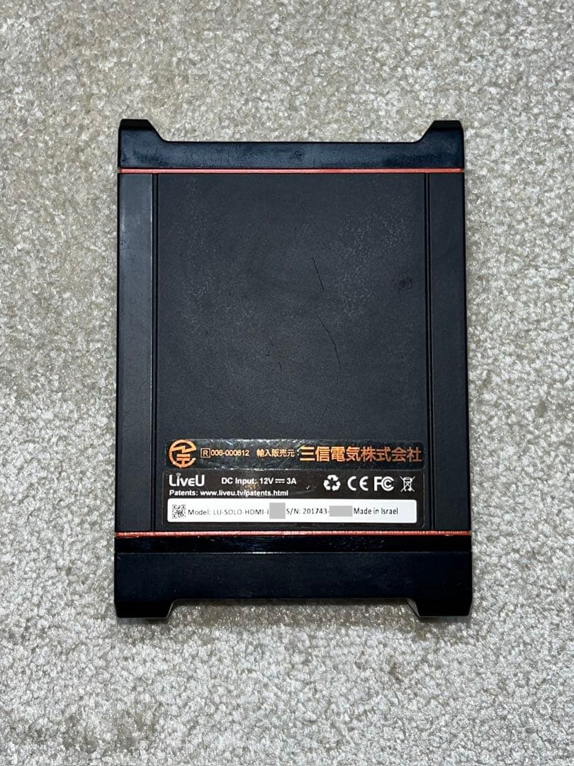 LiveU Solo HDMI動画配信装置　技適マーク有　輸入元三信電気株式会社
