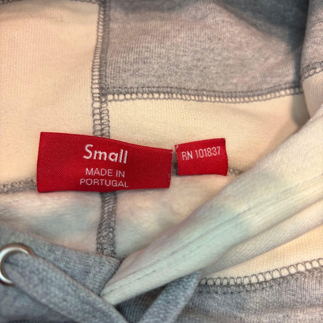 【美品】Supreme シュプリーム パッチワークパーカー Sサイズ 白 グレー