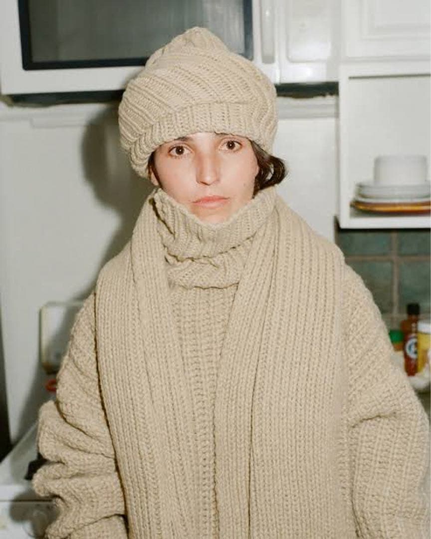 Baserange 【状態良好】Merino scarf /リブ ロングマフラー