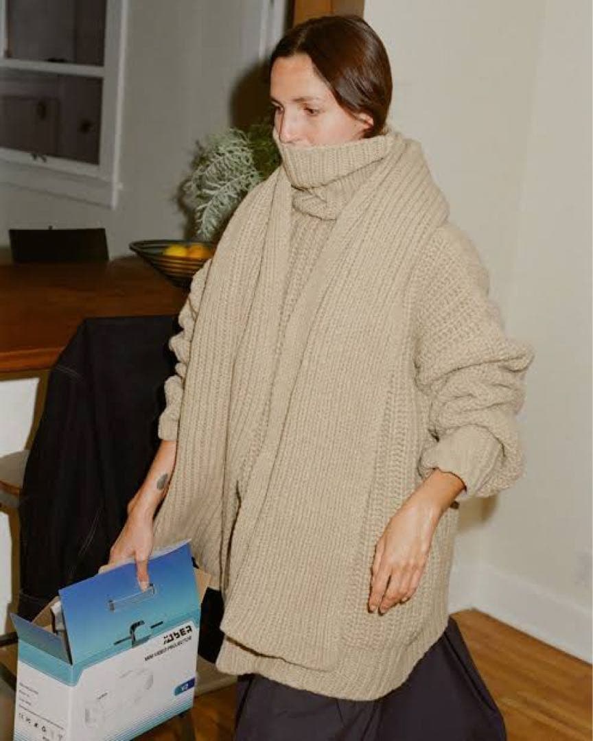 Baserange 【状態良好】Merino scarf /リブ ロングマフラー