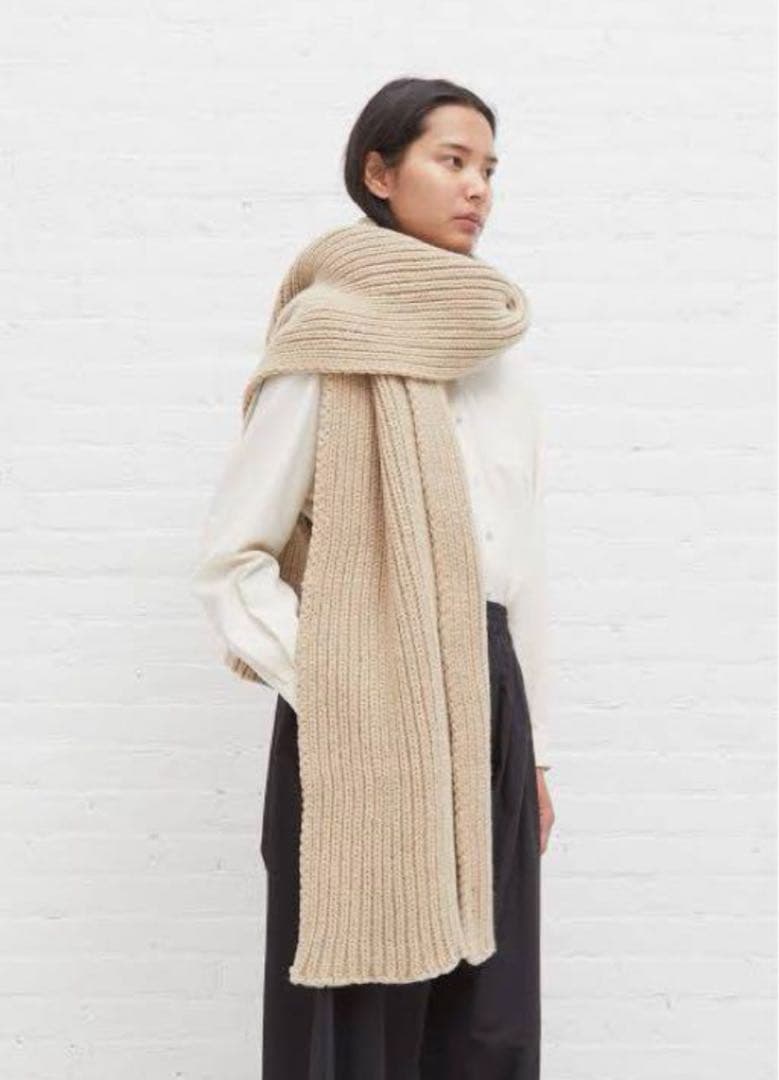 Baserange 【状態良好】Merino scarf /リブ ロングマフラー