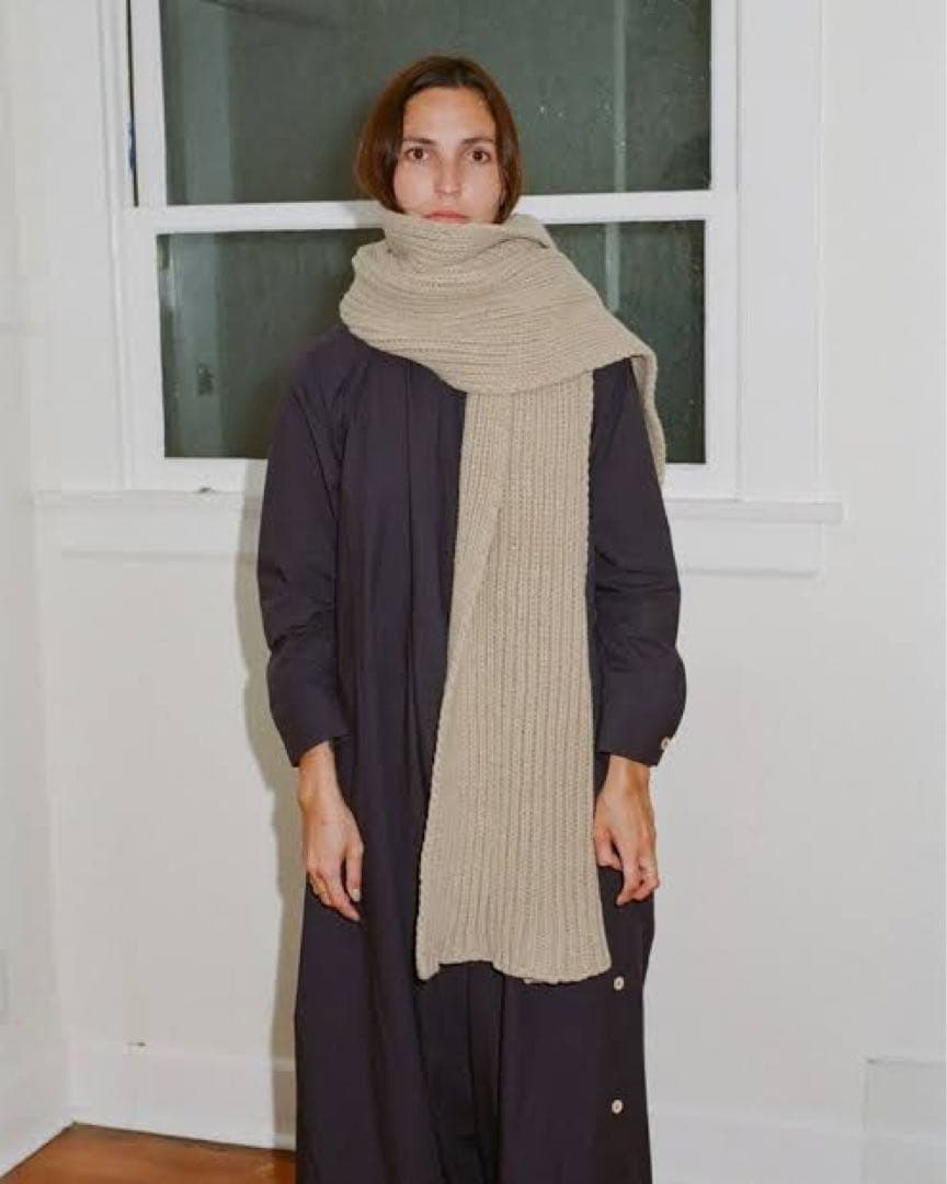 Baserange 【状態良好】Merino scarf /リブ ロングマフラー