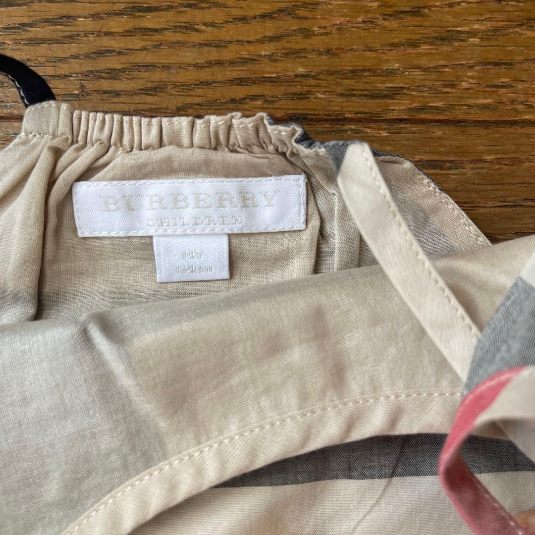 BURBERRY チェック柄 ノースリーブワンピース 14Y