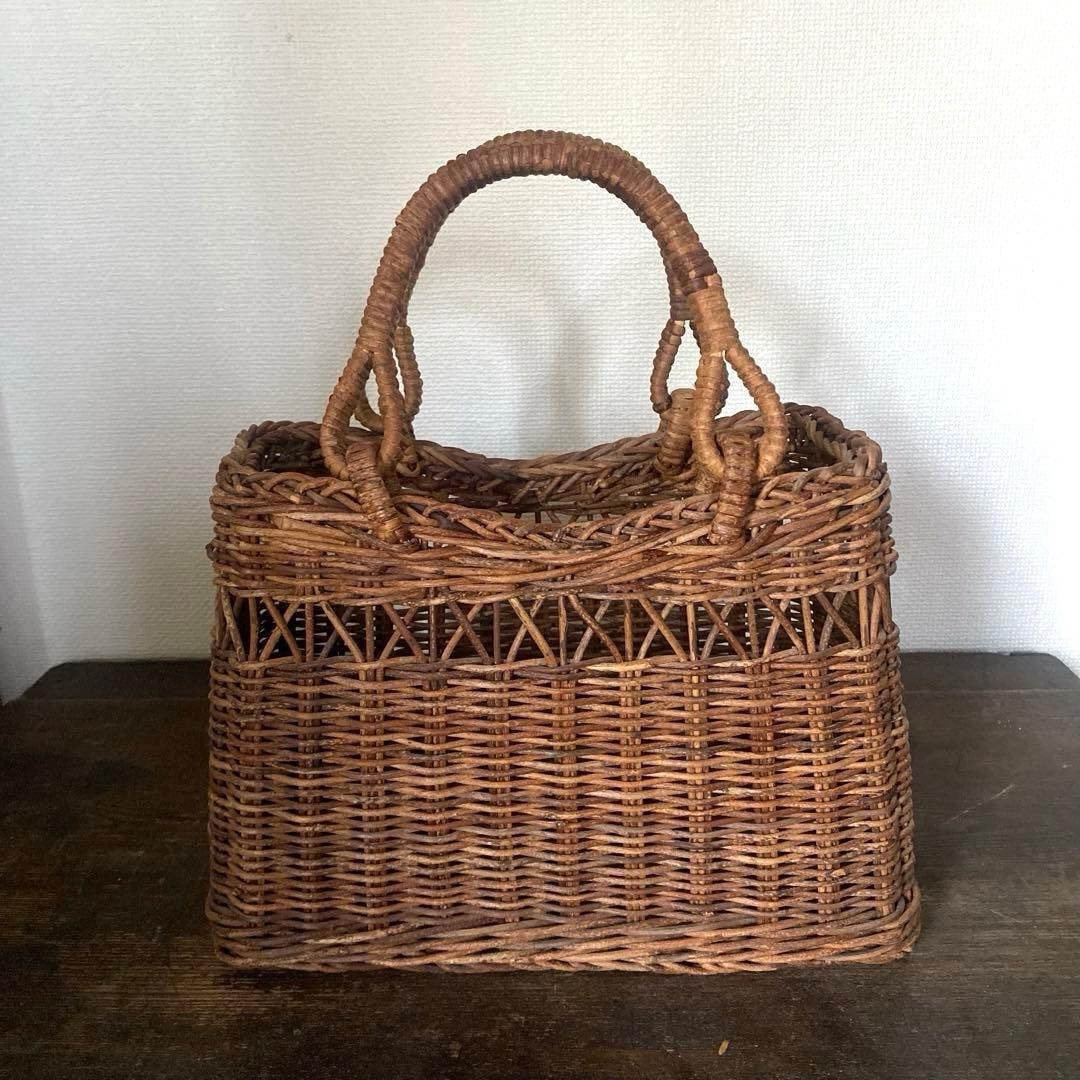 あけび かご カゴバッグ かごバッグ バスケット 自然素材 手づくり スクエア