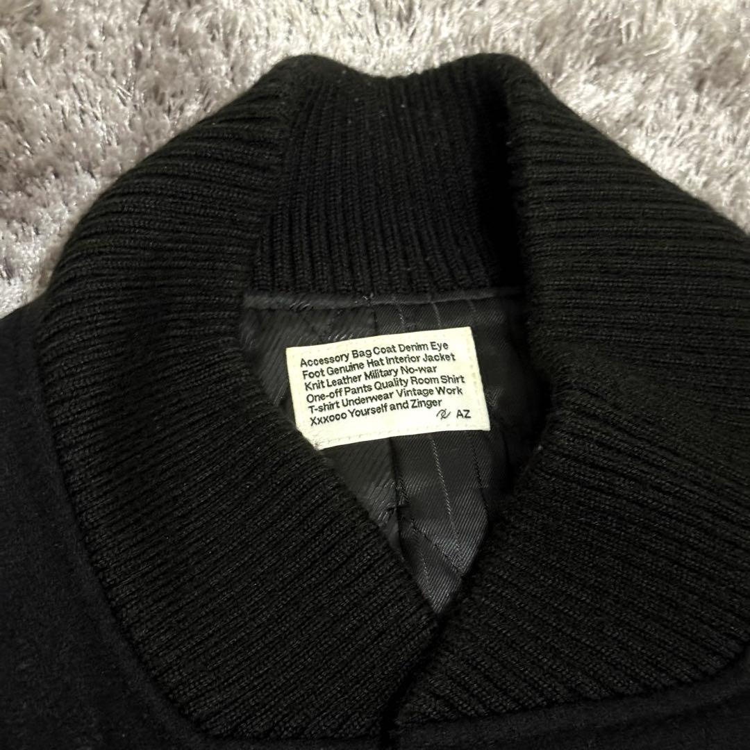 nano universe ナノユニバース　ウールレザー スタジャン ブラック