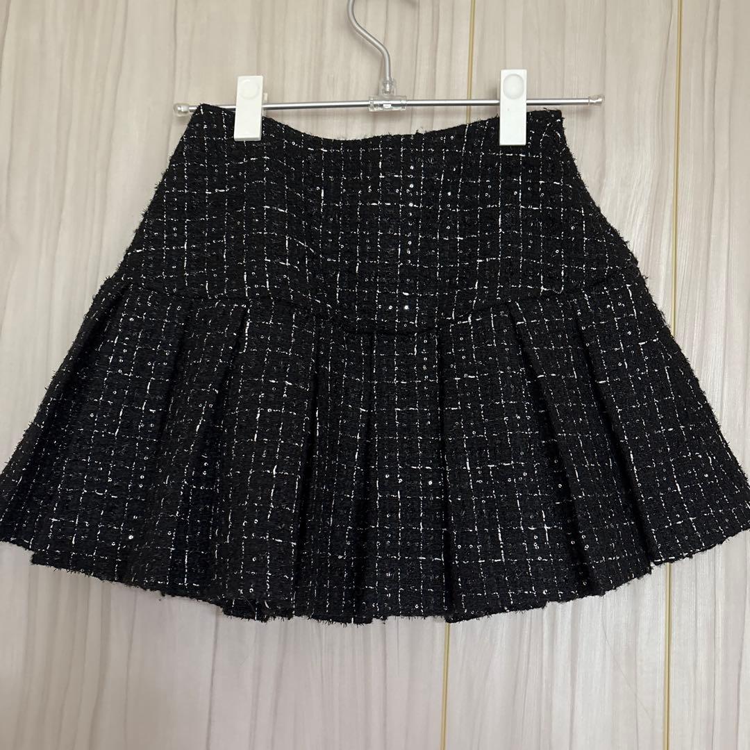 Darich ツイードチェックプリーツミニスカート