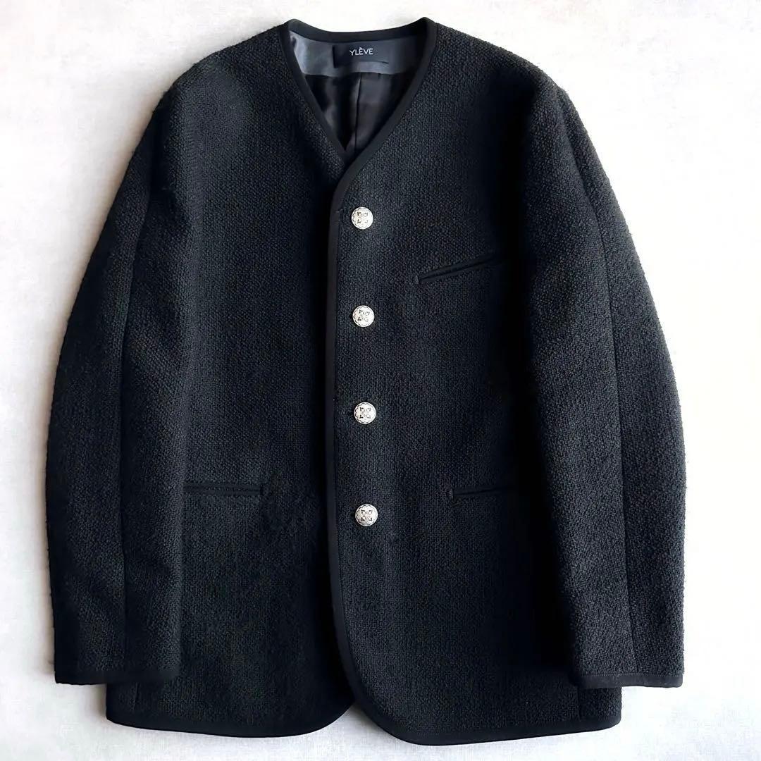 美品▲定価6.4万円▲yleveイレーヴ //ツイードジャケット 黒