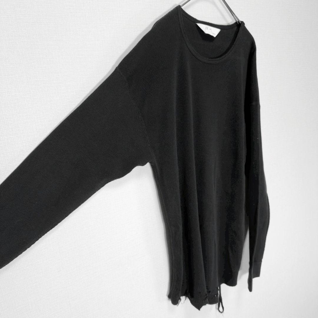 トップス ANCELLM 24SS DAMAGE WAFFLE CREW LS Tee 2