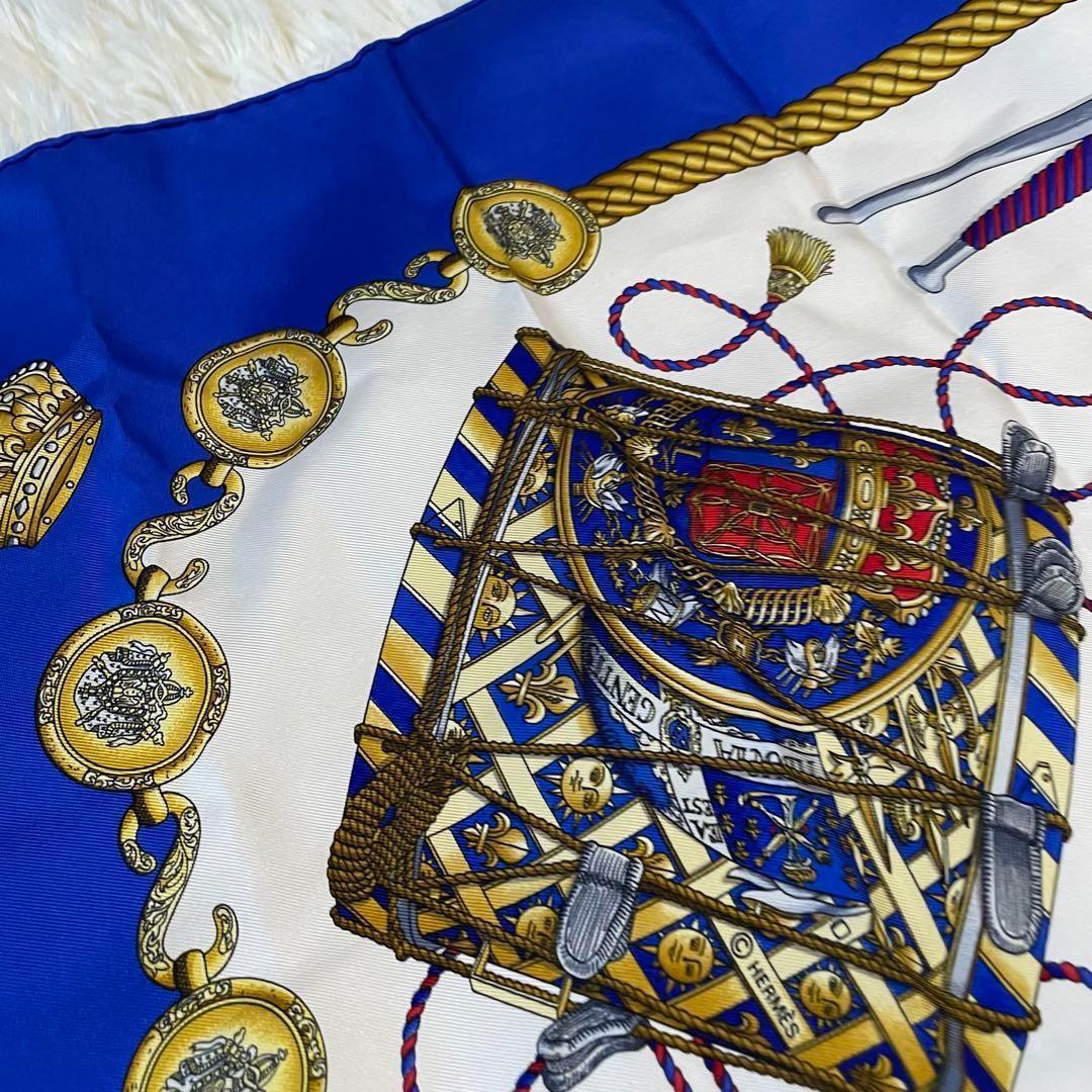 【美品】HERMES エルメス　スカーフ　カレ90 タンブールの太鼓