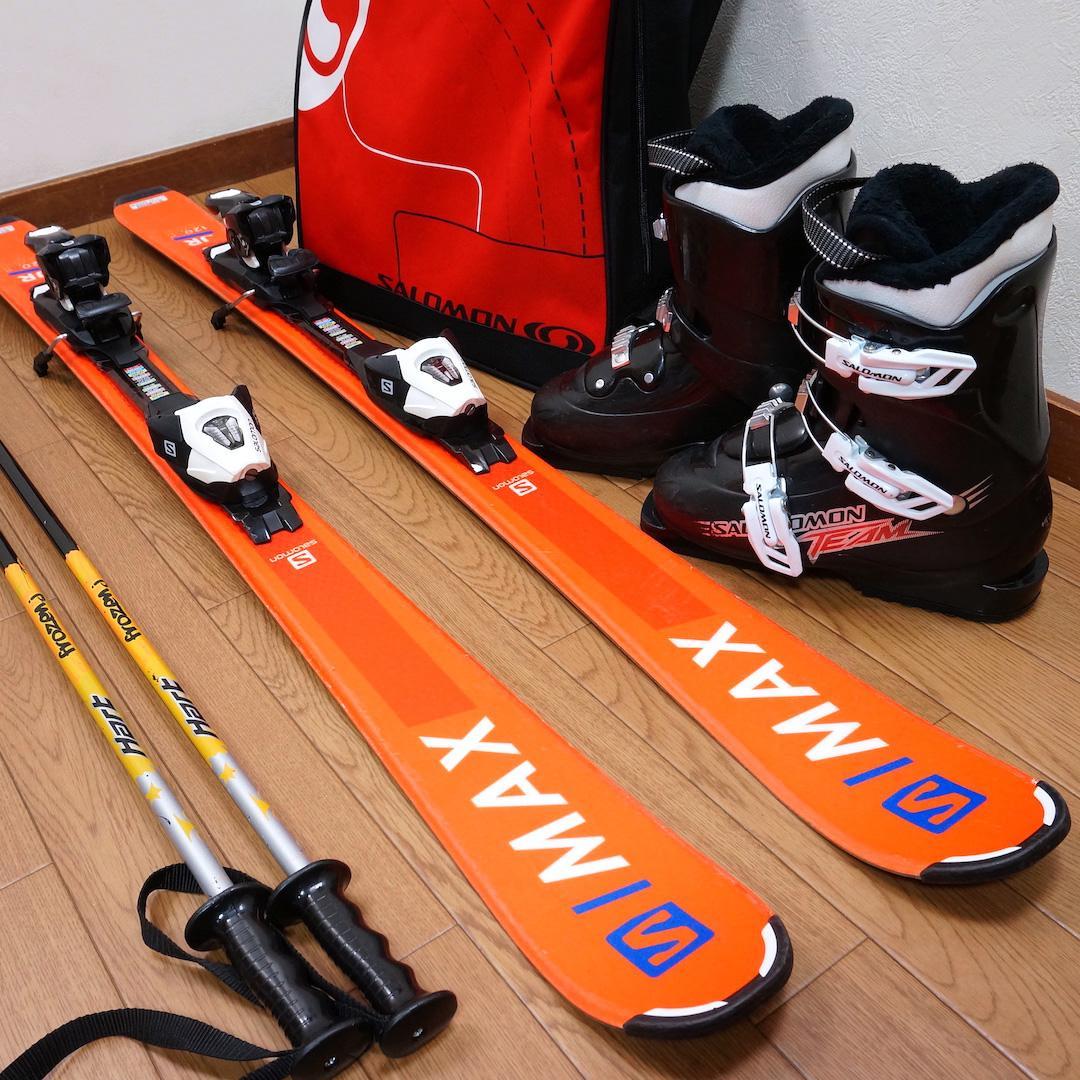 メンテ済 120cm 靴22cm SALOMON スキーセット おまけ