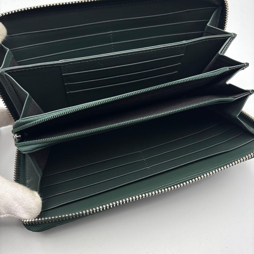 深緑　パイソン財布　蛇革　パイソン　長財布　グリーン　緑　上質タイプ