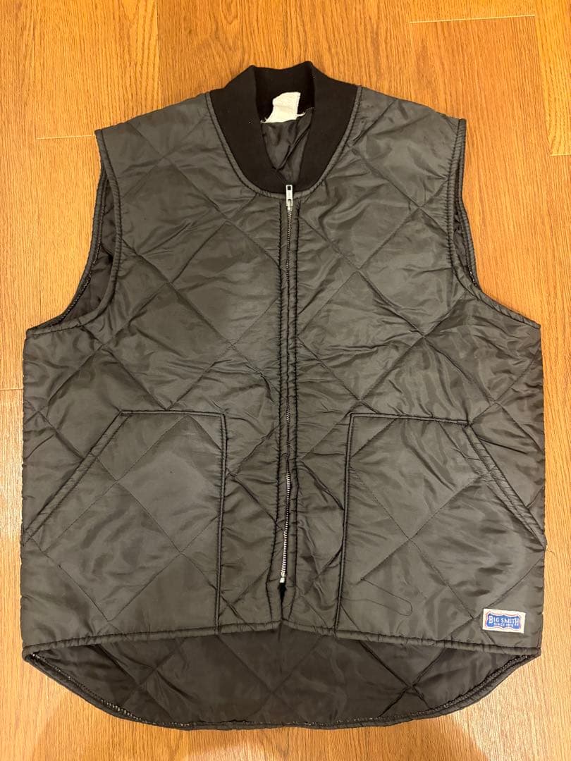 80s BIG SMITM Quilting Vest BLACK usa製