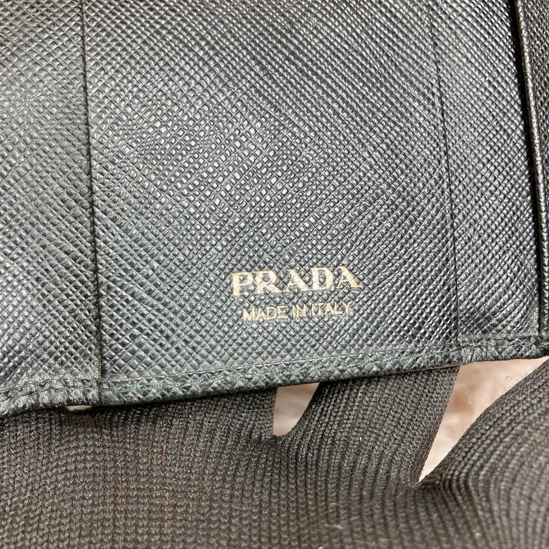 極美品 PRADA 6連 キーケース サフィアーノ ブラック 即日発送 ゴールド