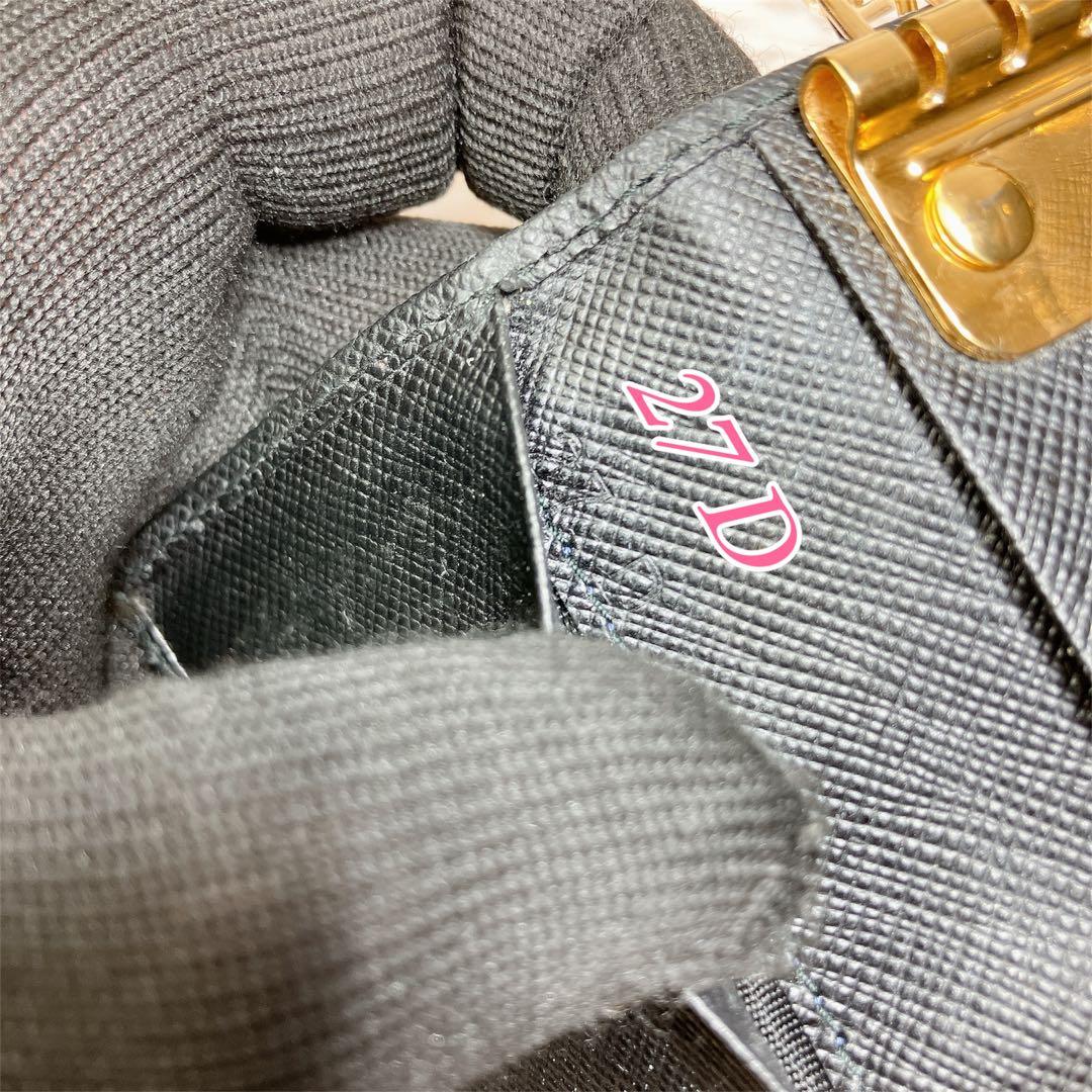 極美品 PRADA 6連 キーケース サフィアーノ ブラック 即日発送 ゴールド