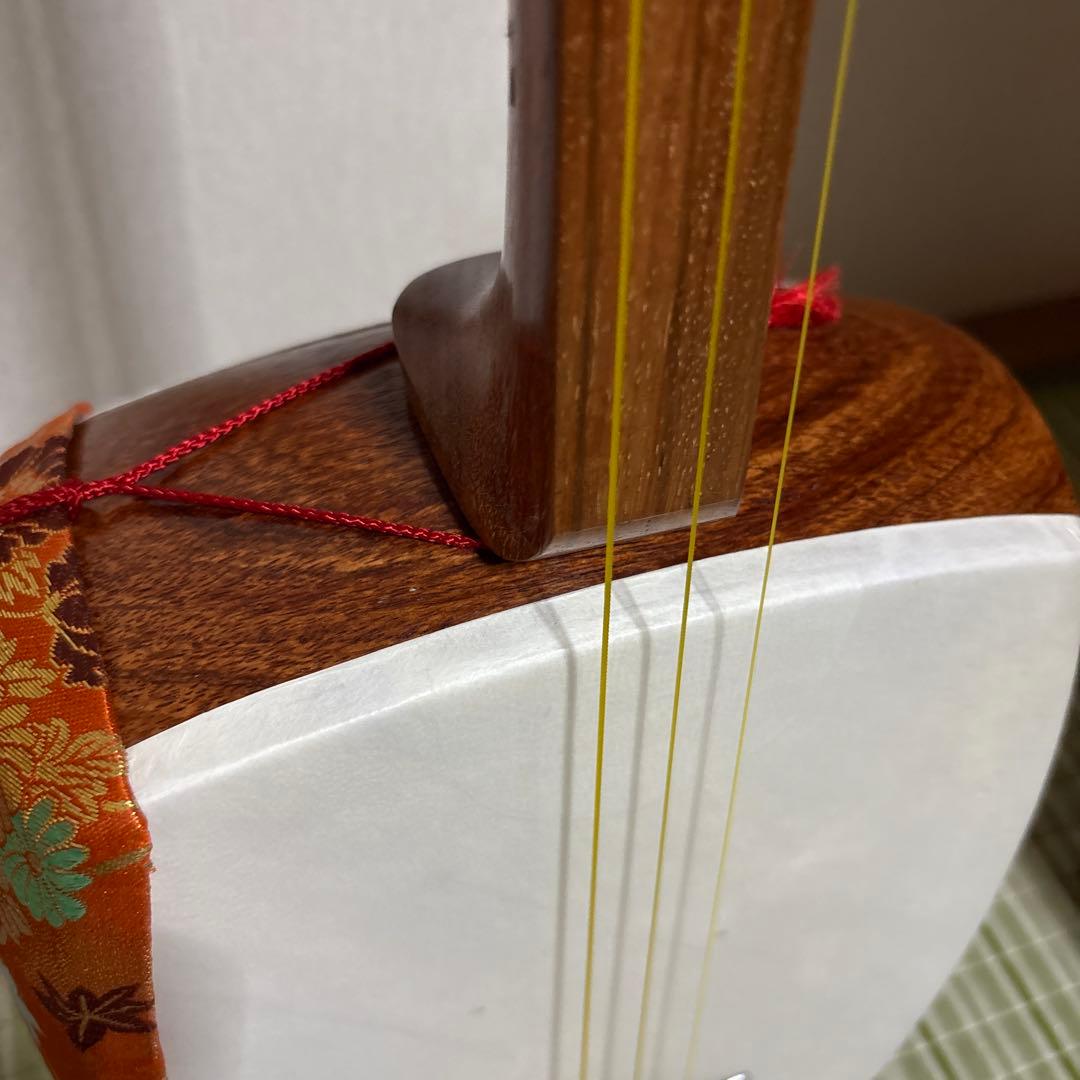 ジン様用　三味線　バチ　三絃駒　木製ハードケース 　和楽器　弦楽器　白象印　純銀