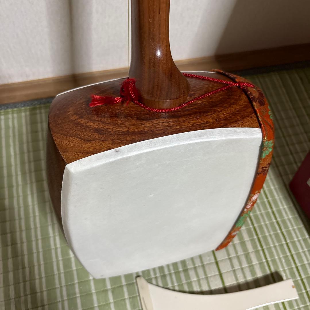 ジン様用　三味線　バチ　三絃駒　木製ハードケース 　和楽器　弦楽器　白象印　純銀