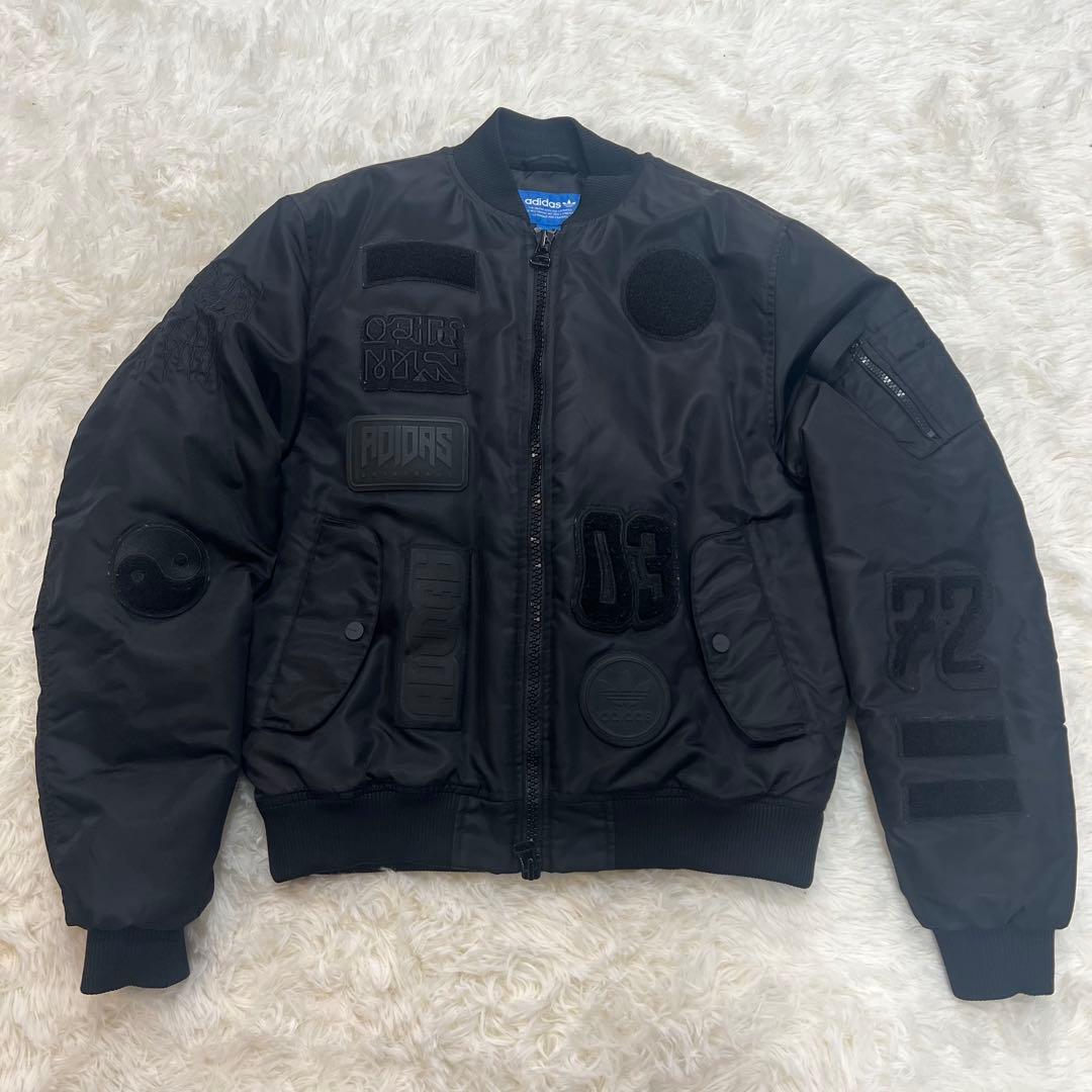adidas アディダス MA-1 ボンバージャケット ワッペン M ブラック