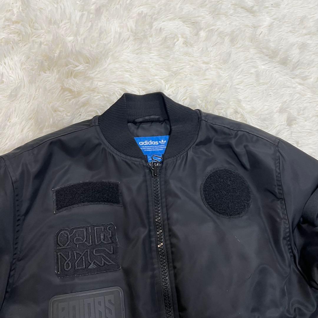 adidas アディダス MA-1 ボンバージャケット ワッペン M ブラック