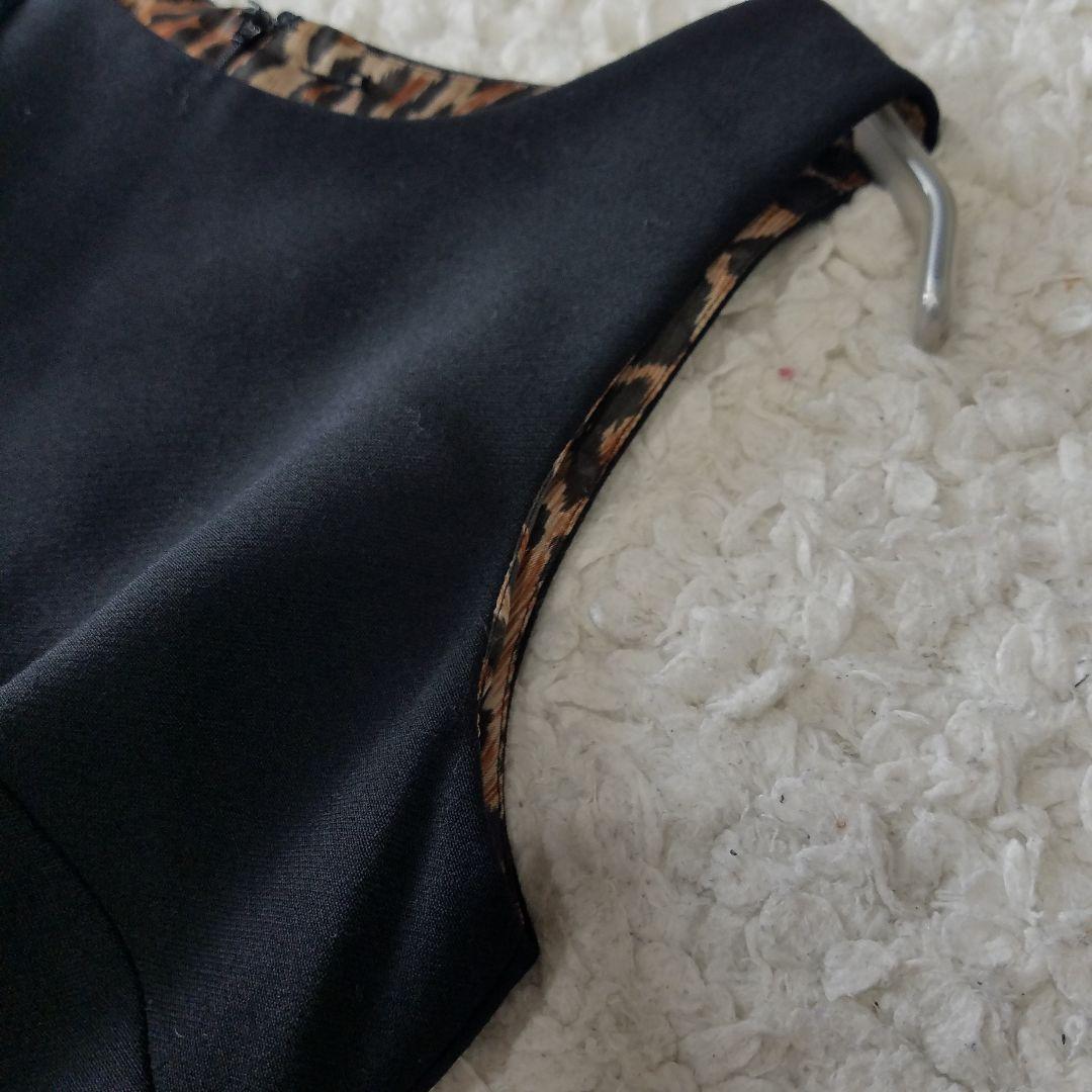 美品✨️ドルガバ レオパードワンピース ノースリーブ 肩ベロア 大きいサイズ