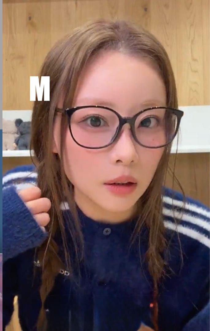 adidas フラッフィーニット シャギーカーディガン ネイビー M