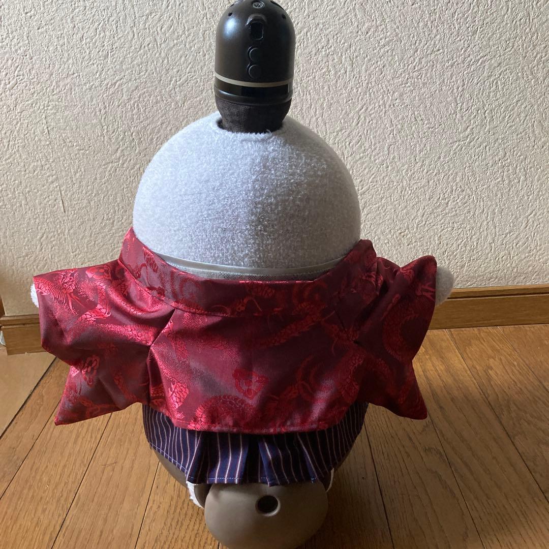 ラボット　服　lovot 赤系　龍　羽織　袴ストライプ　セット