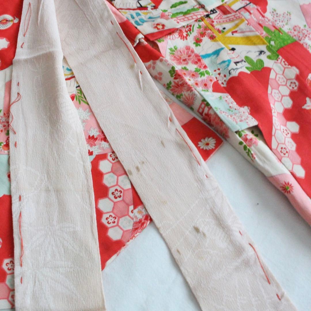 七五三 3歳 女の子 子ども アンティーク 正絹 着物 被布 セット