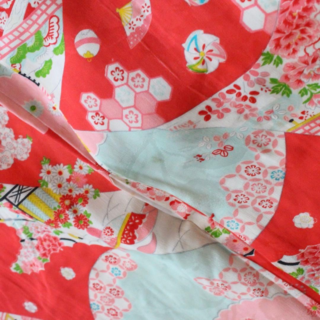 七五三 3歳 女の子 子ども アンティーク 正絹 着物 被布 セット