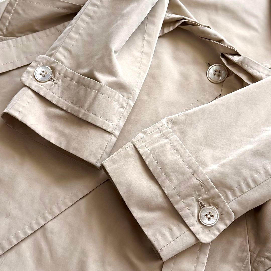 希少 マックスマーラ トレンチコート 白タグ シルク ベルト ベージュ 42