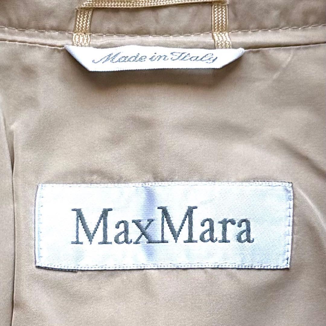 希少 マックスマーラ トレンチコート 白タグ シルク ベルト ベージュ 42