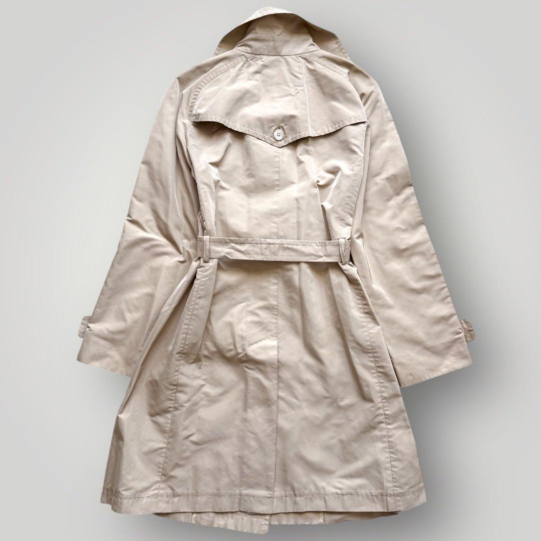 希少 マックスマーラ トレンチコート 白タグ シルク ベルト ベージュ 42