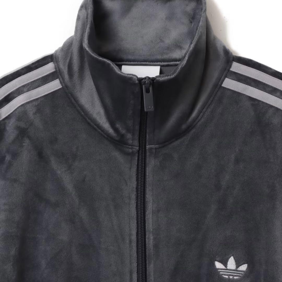 新品L⭐️adidas ファイヤーバード ベロア トラックトップ グレー