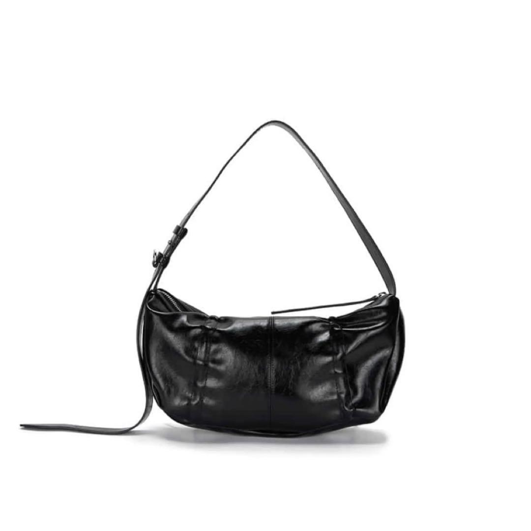 バッグ Matin Kim HALF SHIRRING RIBBON ROUND BAG