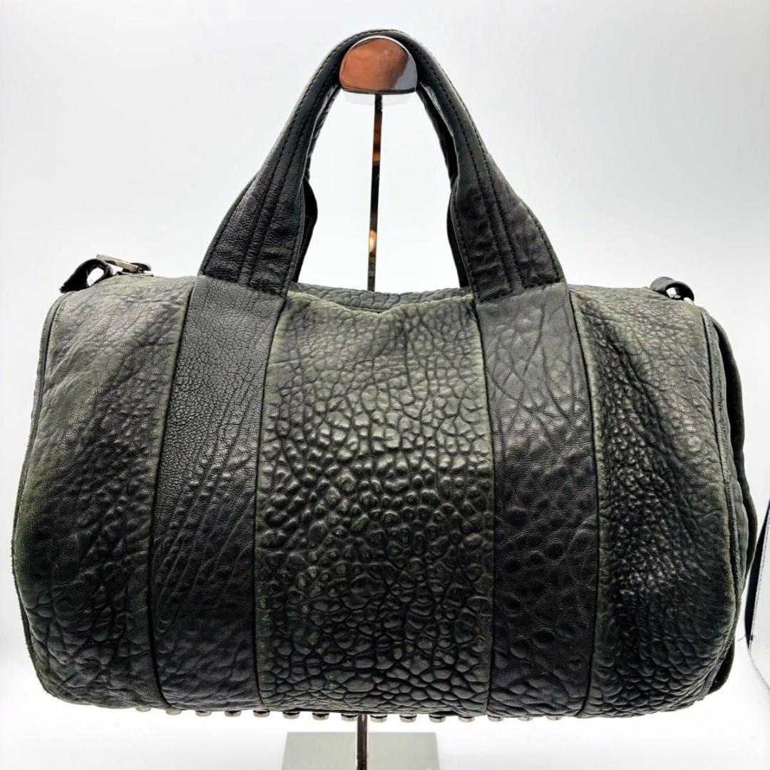 アレキサンダーワン ミニボストン ハンドバッグ レザー シボ革 archiv