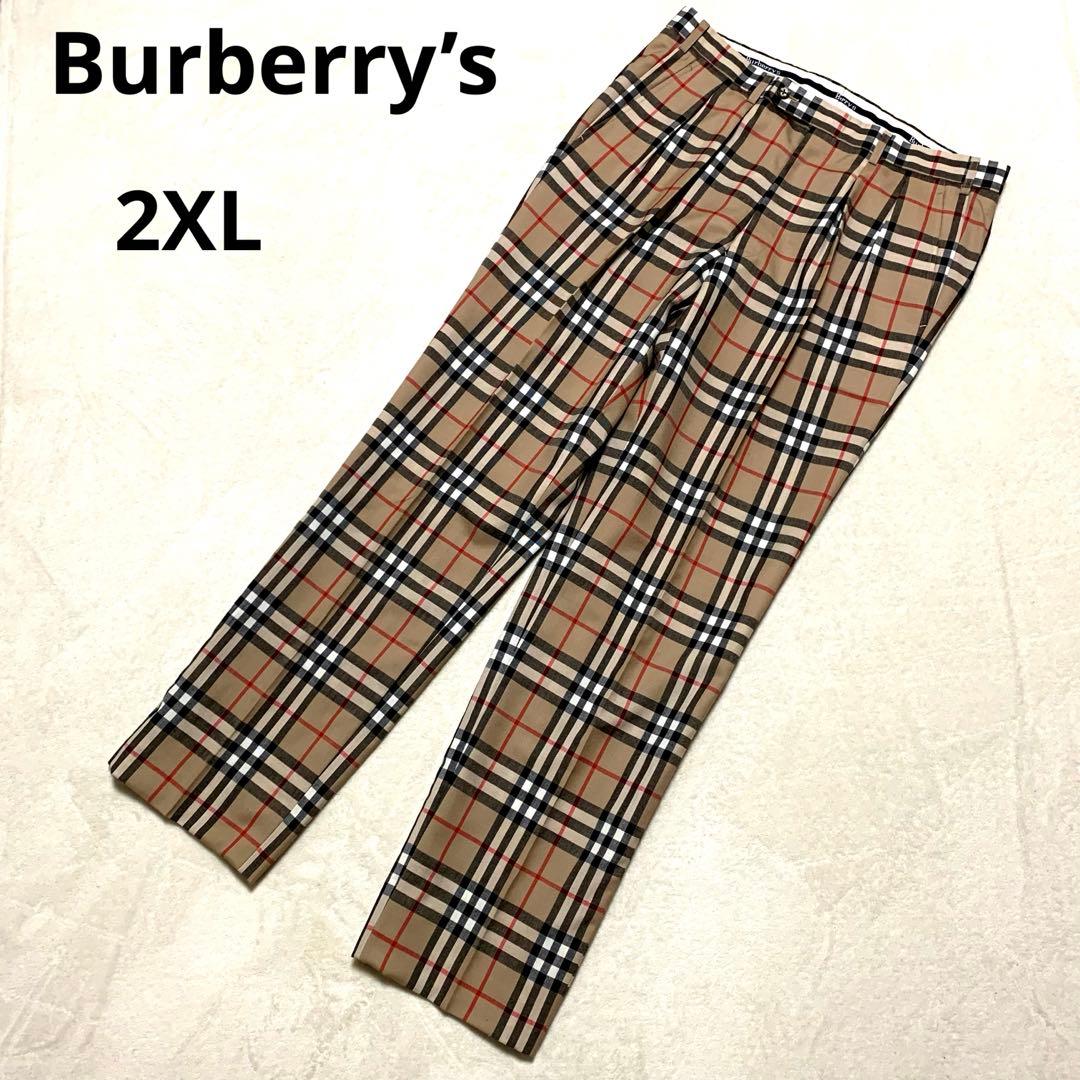 美品【Burberry’s】ノバチェック　ワイドタックパンツ　スラックス90s’