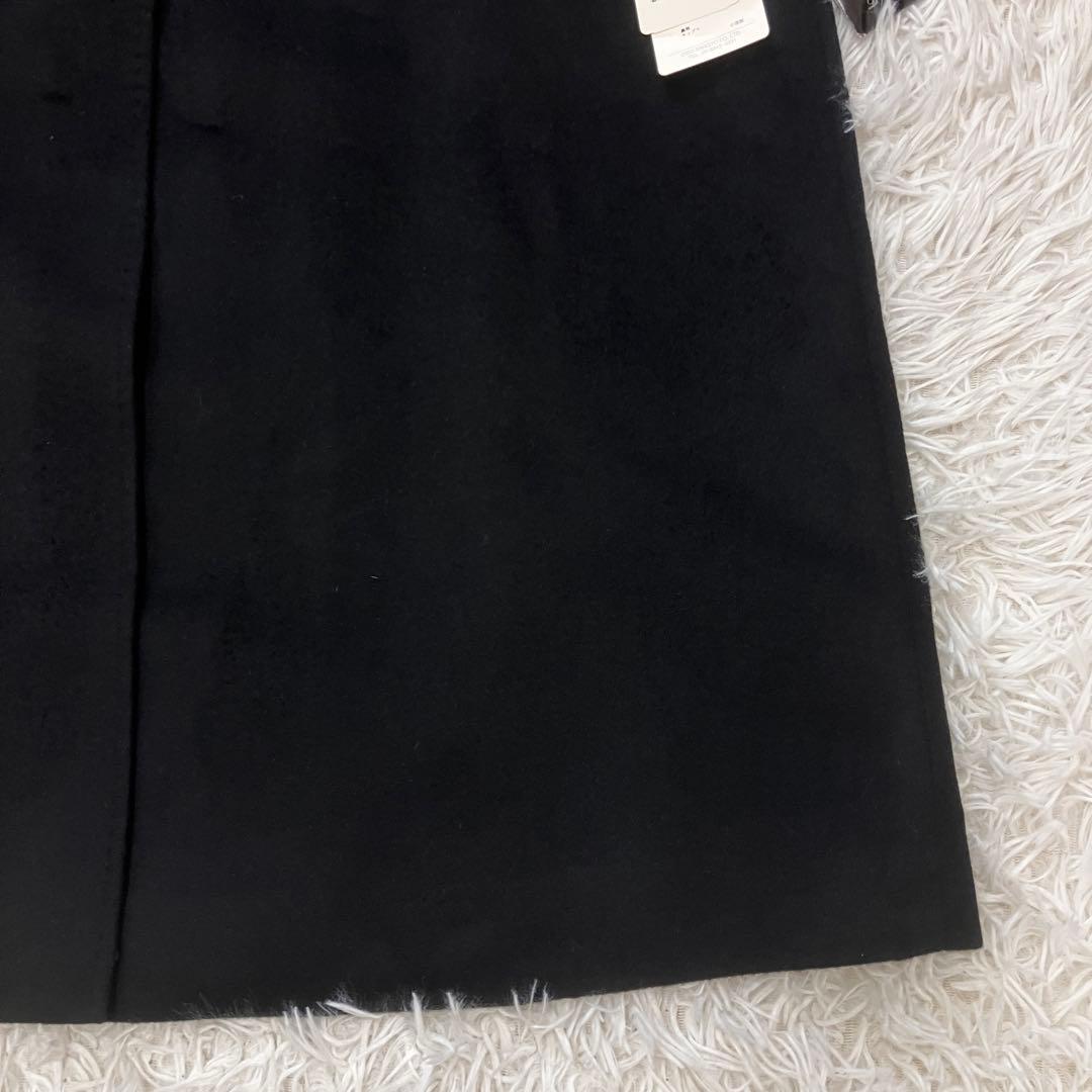 2way カシミヤ100％ ブルーフォックスファー マキシ丈 ロングコート 黒