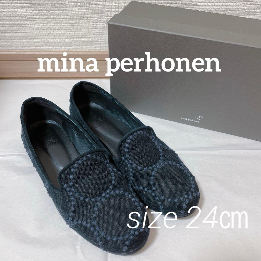 ミナペルホネン 靴 シューズ 黒 タンバリン tambourine