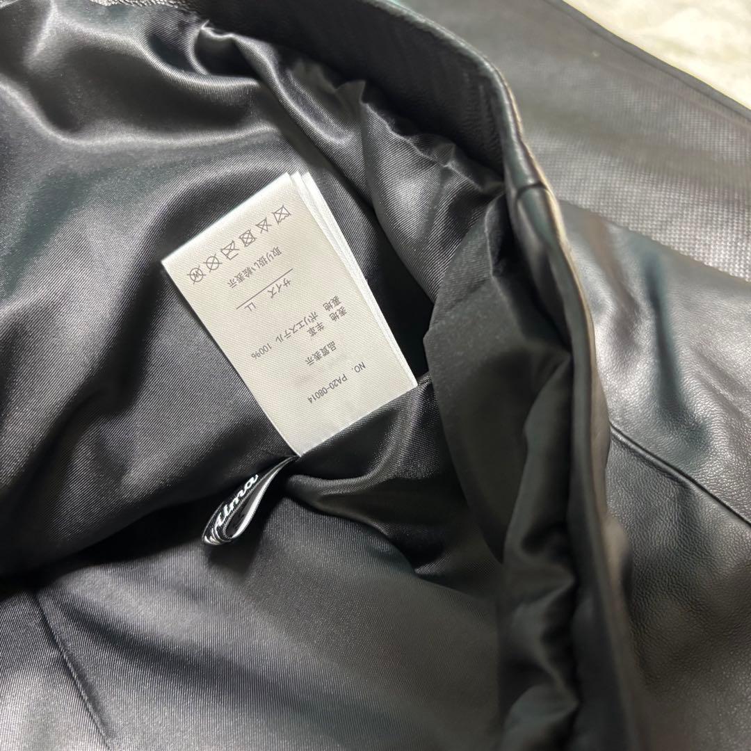 【LLサイズ】ポッシュアロマ ライト ラムレザー フードジャケット ブラック