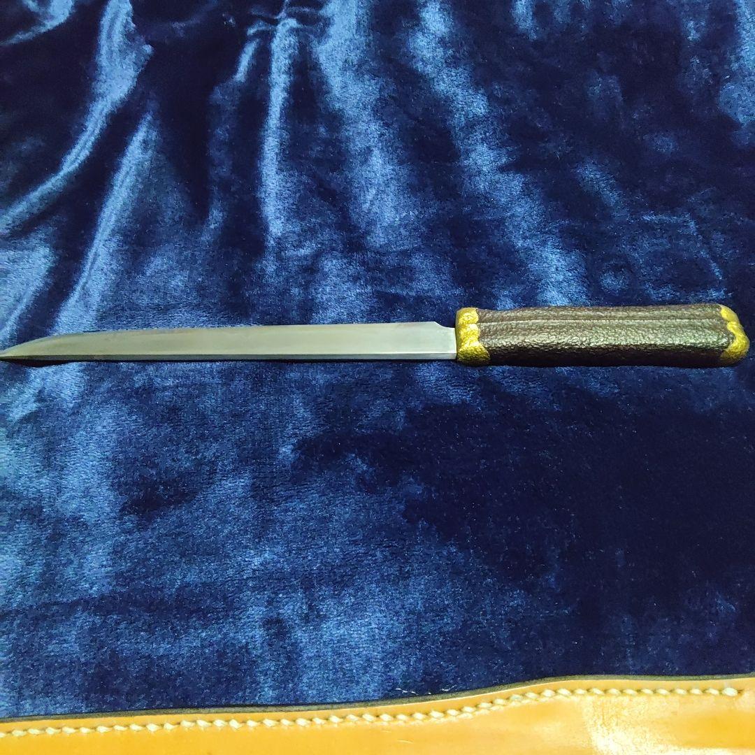 (1月10日までの限定お値下げ中)昭和初期頃　刀匠作　無銘　狩猟小刀　玉鋼