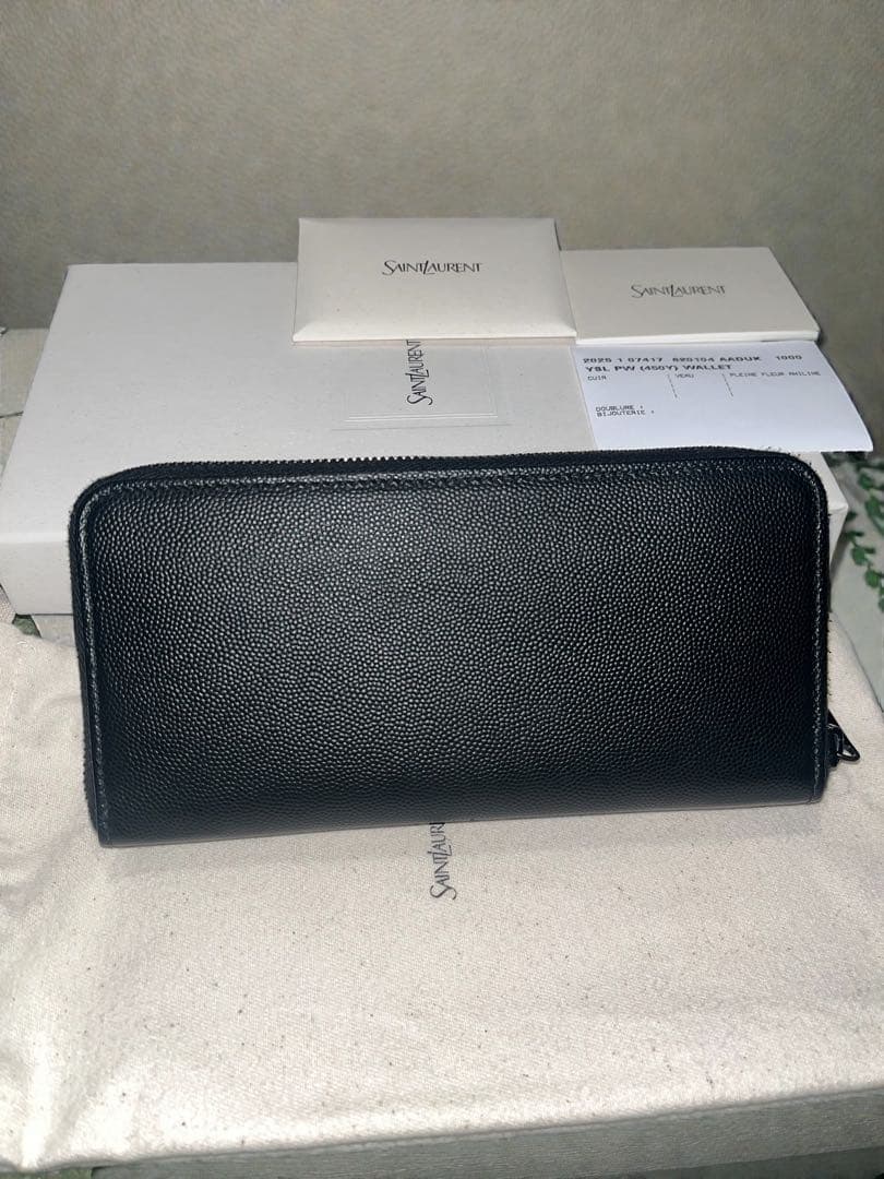 SAINT LAURENT サンローラン YSLロゴ ラウンドファスナー 長財布