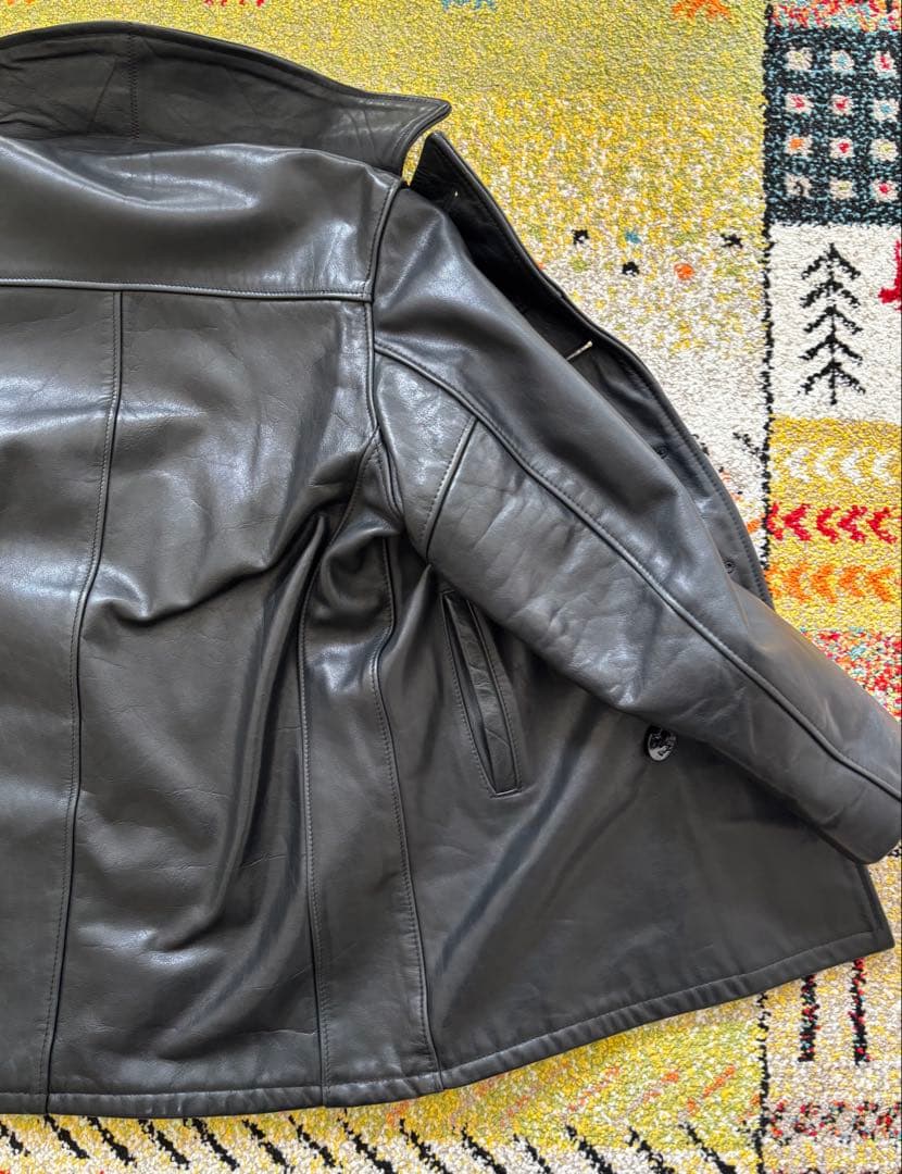 【美品】　SCHOTT ショット　Pコート　オールレザー　本革　ブラック　36