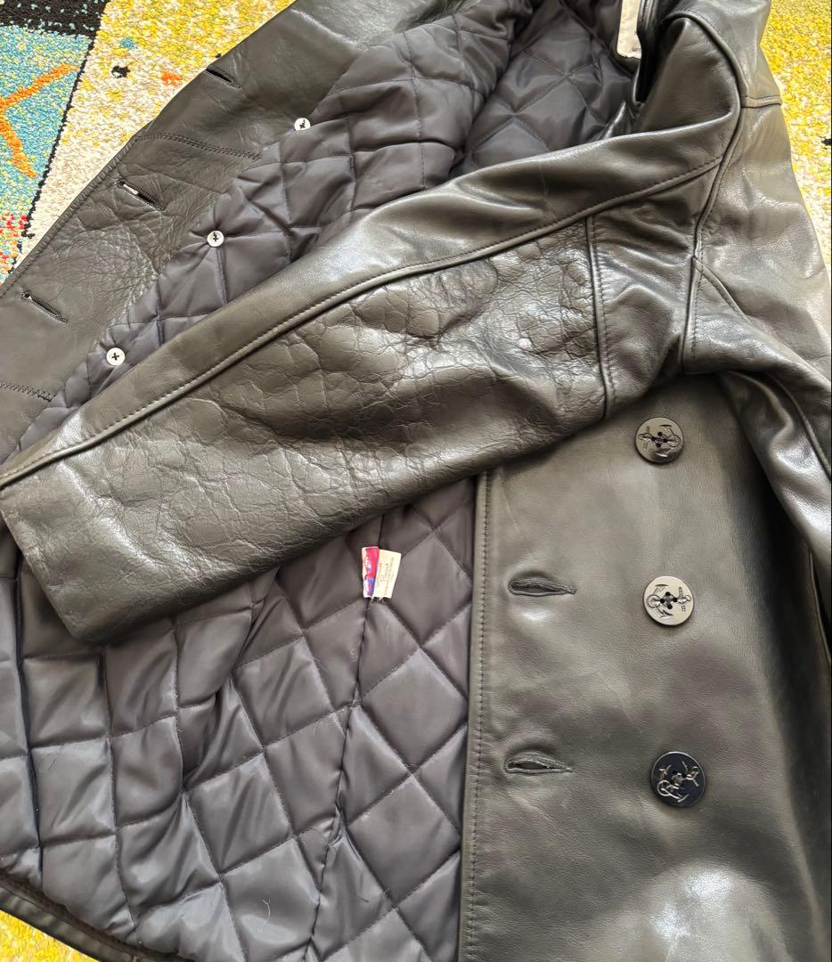 【美品】　SCHOTT ショット　Pコート　オールレザー　本革　ブラック　36