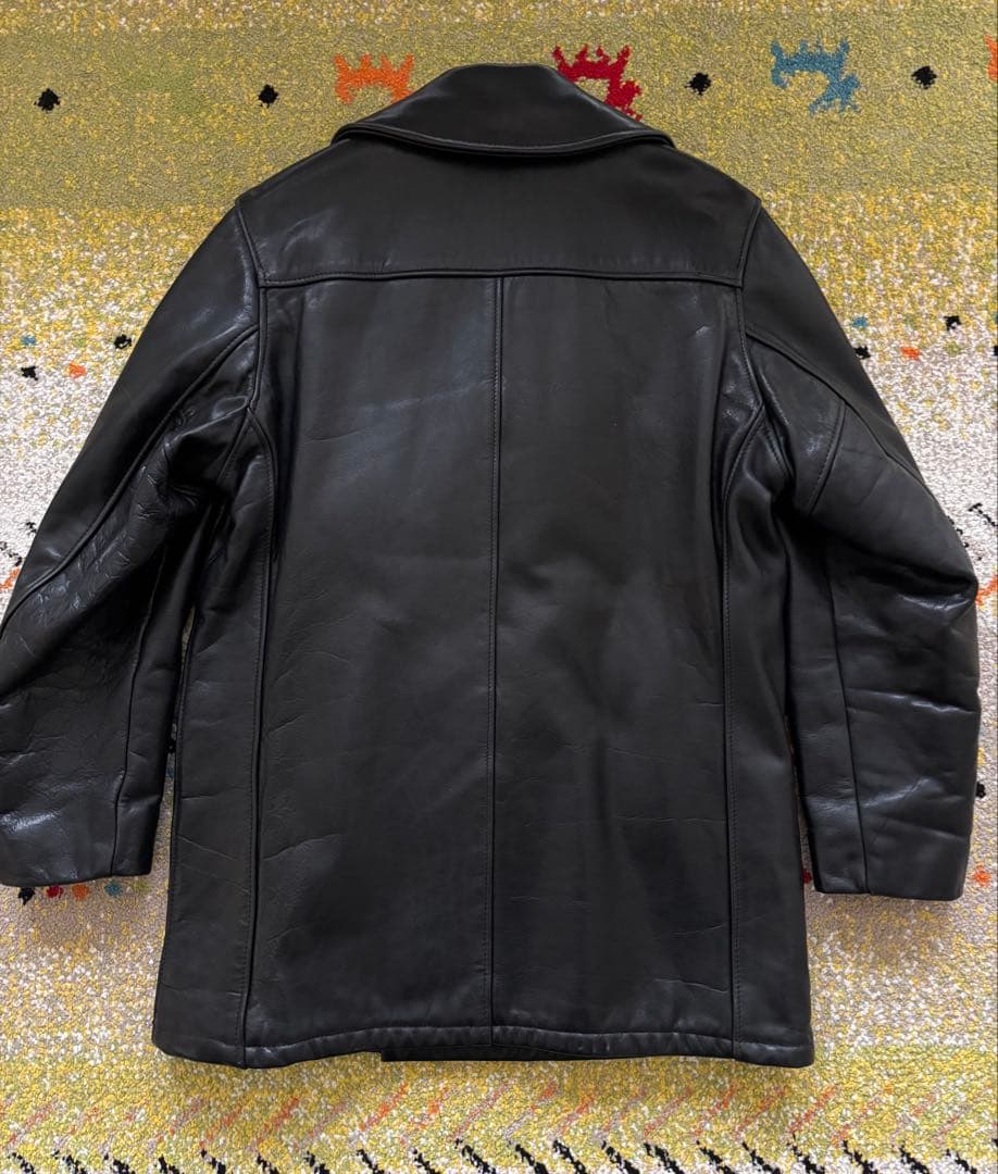 【美品】　SCHOTT ショット　Pコート　オールレザー　本革　ブラック　36