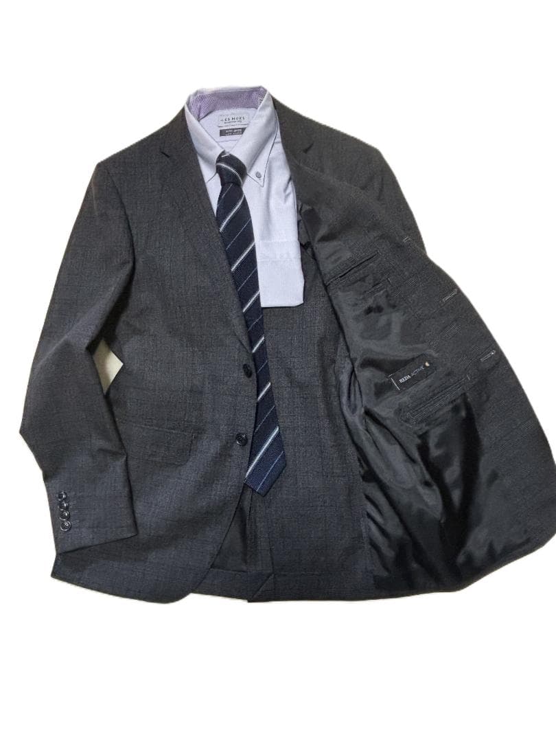 S873★テイジン新品ビジネススーツ大きいサイズA7グレンチェック グレー秋冬春